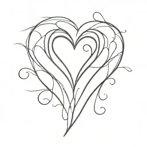 k and f heart shape love romantic  tattoo design idea