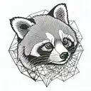 red panda face black grey tattoo geometric design incorporating tattoo design idea