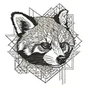 red panda face black grey tattoo geometric design incorporating tattoo design idea