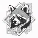 red panda face black grey tattoo geometric design incorporating tattoo design idea