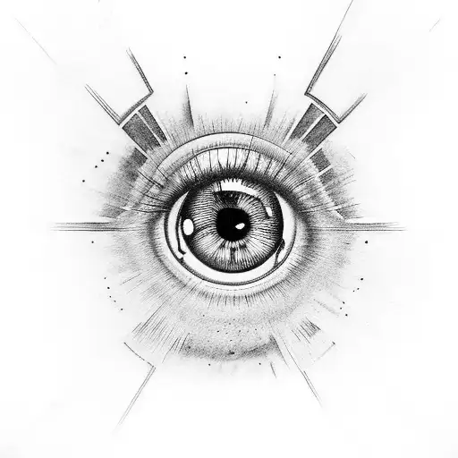 eye in square tattoo design idea