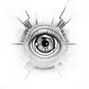 eye in square tattoo design idea