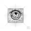 eye in square tattoo design idea