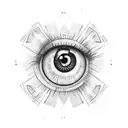 eye in square tattoo design idea