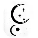 moon child tattoo design idea