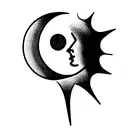 moon child tattoo design idea