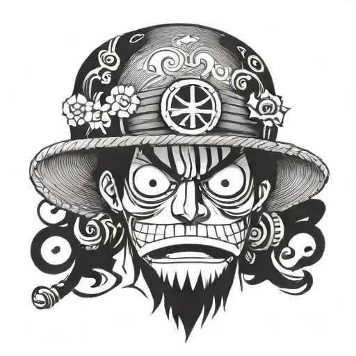 one piece luffy straw hat, weinrebe tattoo design idea