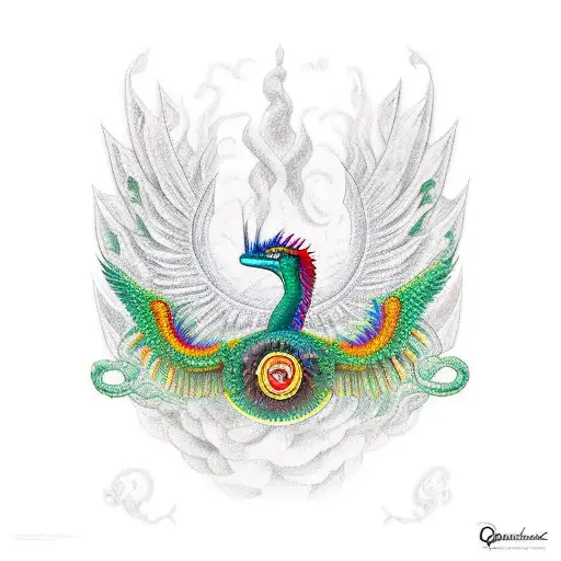 Quetzalcoatl Flying  tattoo design idea