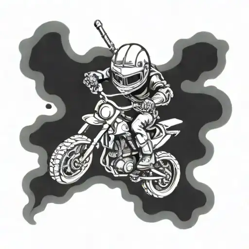 moto ninja  whit skulls tattoo design idea