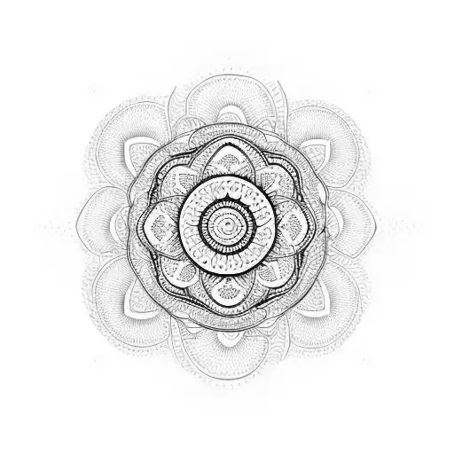Mandala, mantra, ornamental tattoo design idea