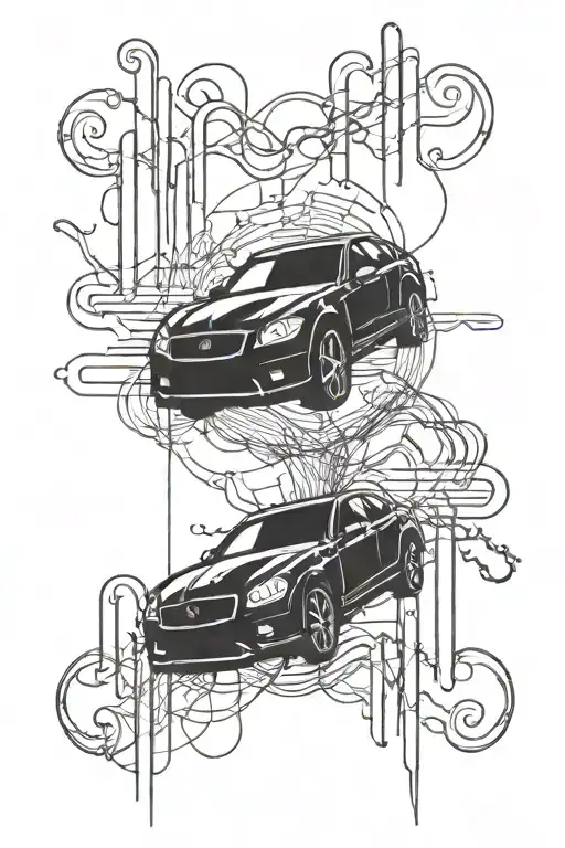 A ekg line with a car  tattoo design idea