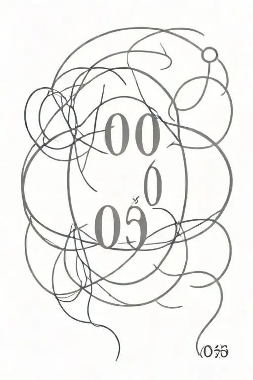 tattoo design that represents loss, love, strength and loyalty and it has the number 0530 with linear shapes tattoo design idea