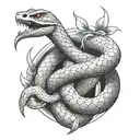snake and dagger tattoo design idea