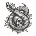 snake and dagger tattoo design idea