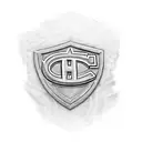 A heavy equipment vehicle with Montreal Canadiens logo on its side tattoo design idea