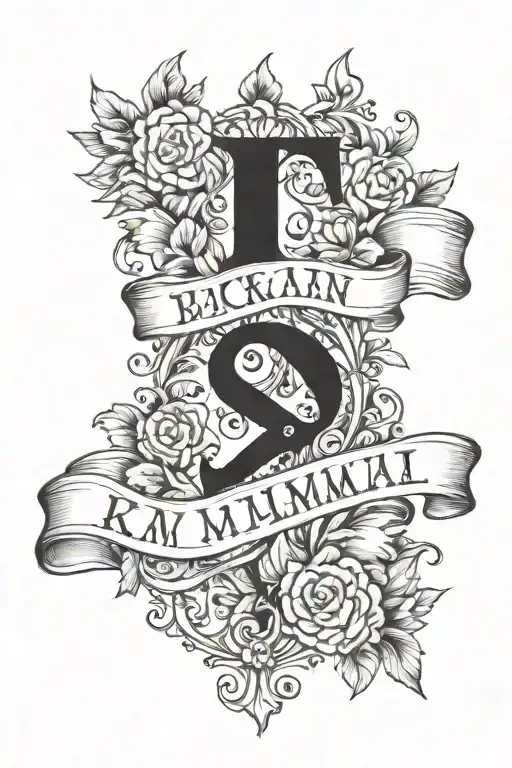 kids name and birthdate Roman numerals tattoo design idea