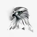 Realistic Hawk Side: This side of the tattoo features a detailed depiction of a majestic hawk. With its wings spread wid tattoo design idea