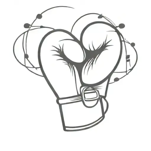 A minimalist tattoo of a boxing glove with musical notes intertwined, representing your passion for both boxing and music tattoo design idea