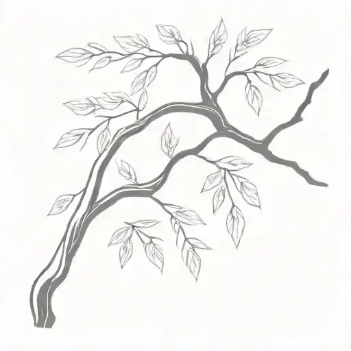 willow tree branch representing my daughter holding hands tattoo design idea