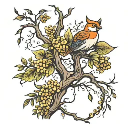 willow branch tattoo design idea
