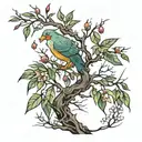 willow branch tattoo design idea