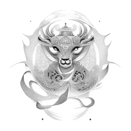 God Ashura with aura tattoo design idea