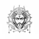God Ashura with aura tattoo design idea