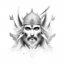 God Ashura with aura tattoo design idea