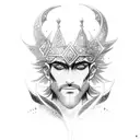 God Ashura with aura tattoo design idea