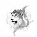 God Ashura with gold aura tattoo design idea