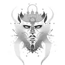 God Ashura with gold aura tattoo design idea