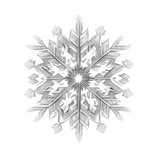 fired snowflake tattoo design idea