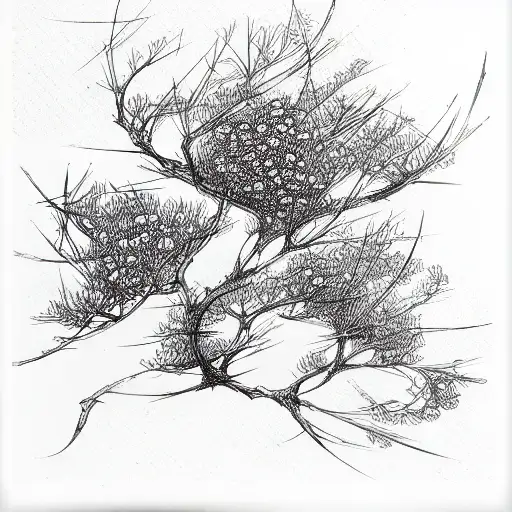 juniper branches and roses tattoo design idea