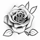 Rose with Juniper branch tattoo design idea