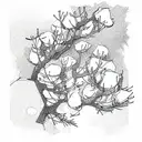 juniper branches and roses tattoo design idea