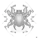 football-textured shell crab with people's names on each square tattoo design idea