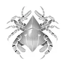 football-textured shell crab with people's names on each square tattoo design idea