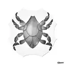 football-textured shell crab with people's names on each square tattoo design idea