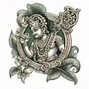 murugan vel with letter s tattoo design idea