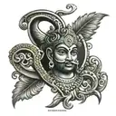 murugan vel with letter s tattoo design idea
