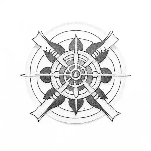 straw hat pirates silhouette with their ship thousand sunny inside a giant X tattoo design idea