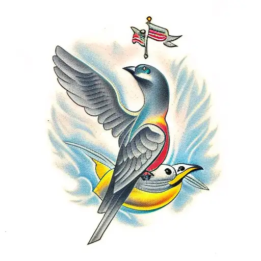 Hephaestus as a bird  tattoo design idea