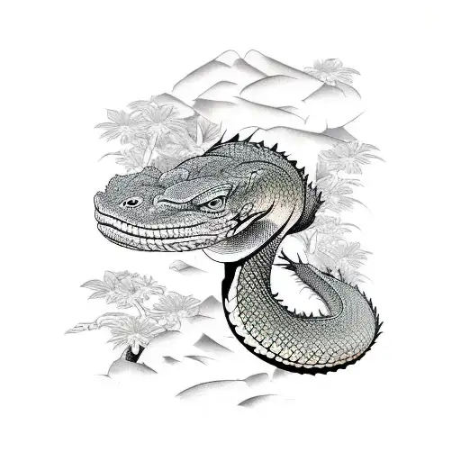 Komodo dragon tattoo design idea