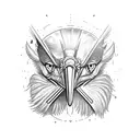 Hephaestus combined with a Shoebill stork tattoo design idea