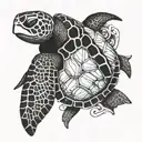 Atheist Sea Turtle tattoo design idea