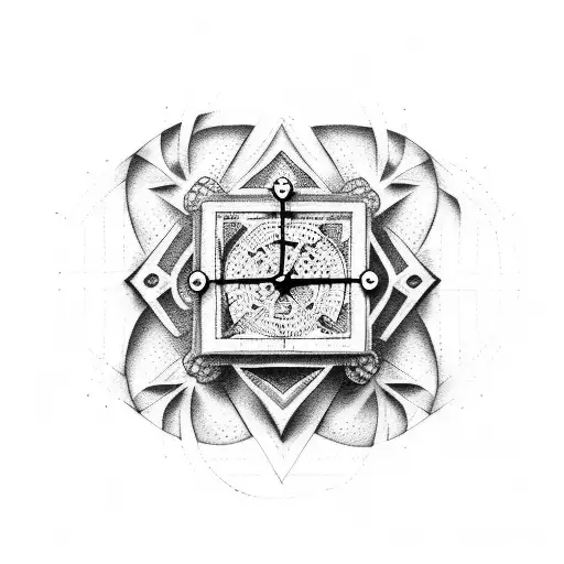 sand clock tattoo design idea