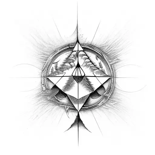 forest nature antmospheric black metal tattoo design idea