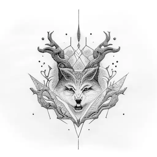 forest nature antmospheric black metal tattoo design idea