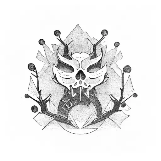 forest nature antmospheric black metal tattoo design idea