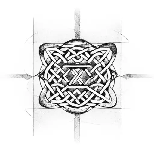 A computer motherboard with Celtic knots integrated, symbolizing the client's love for computers and Ireland tattoo design idea